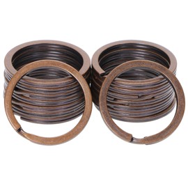 Shapenty Small Round Metal Flat Split Key Ring Chain Keyring for Home Office Car Keys Name Tag Dog Collar Leash DIY Attachment, 16PCS (Copper, 1.2Inch)