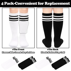Sarfel Youth Soccer Socks Kids 6-8 Black Soccer Socks Youth Boys 8-12 Kids Baseball Sock Girls Knee High Sock for Girls