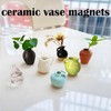 Cacukap Cute Mini Ceramic Vase Magnets for Fridge, Funny Small