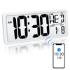 Xflyee Bluetooth Time Sync Digital Wall Clock Battery Operated with