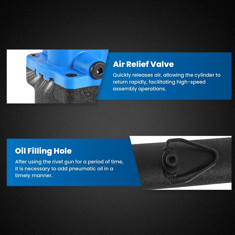 GRYVOZE Pneumatic Rivet Gun Kit – Air Pop Riveter with