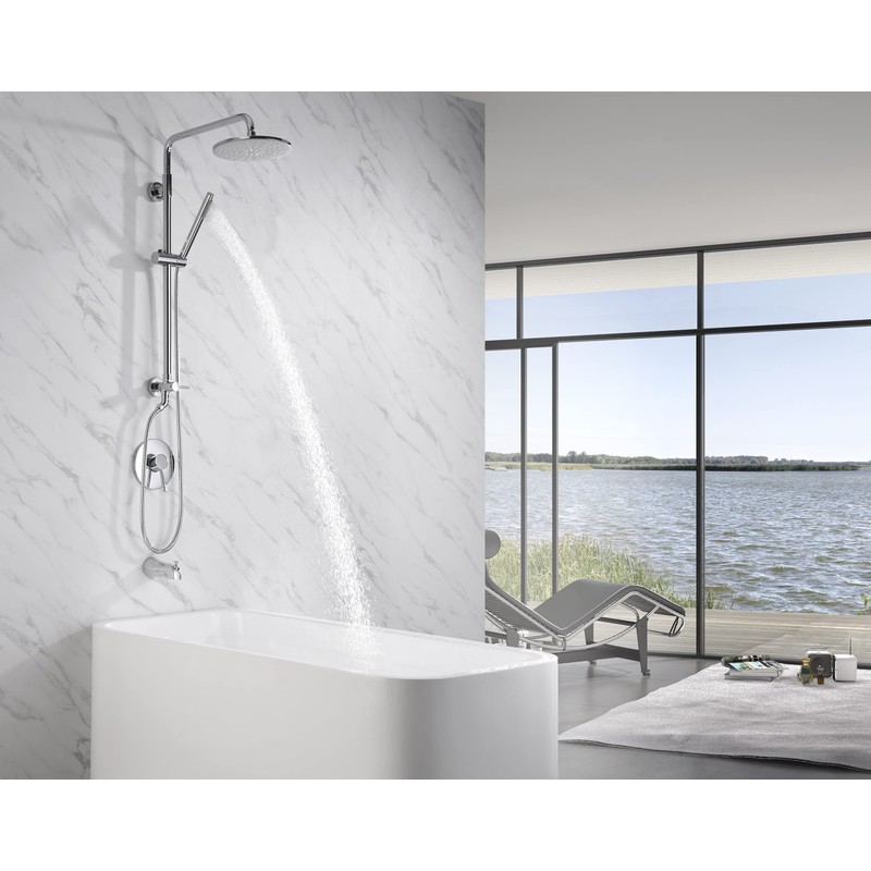 sumerain Retrofit Rain Shower Heads System with 9 Inch Shower