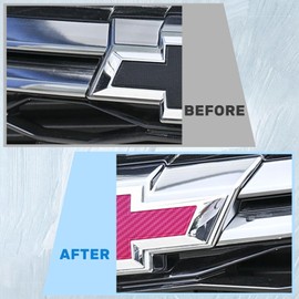 Bilisin Compatible with Bowtie Emblem Logo Wrap Stickers Cut-Your-Own Vinyl Wrap Overlay DIY Decals for Chevy 11.8" x 4",3PCS Pink