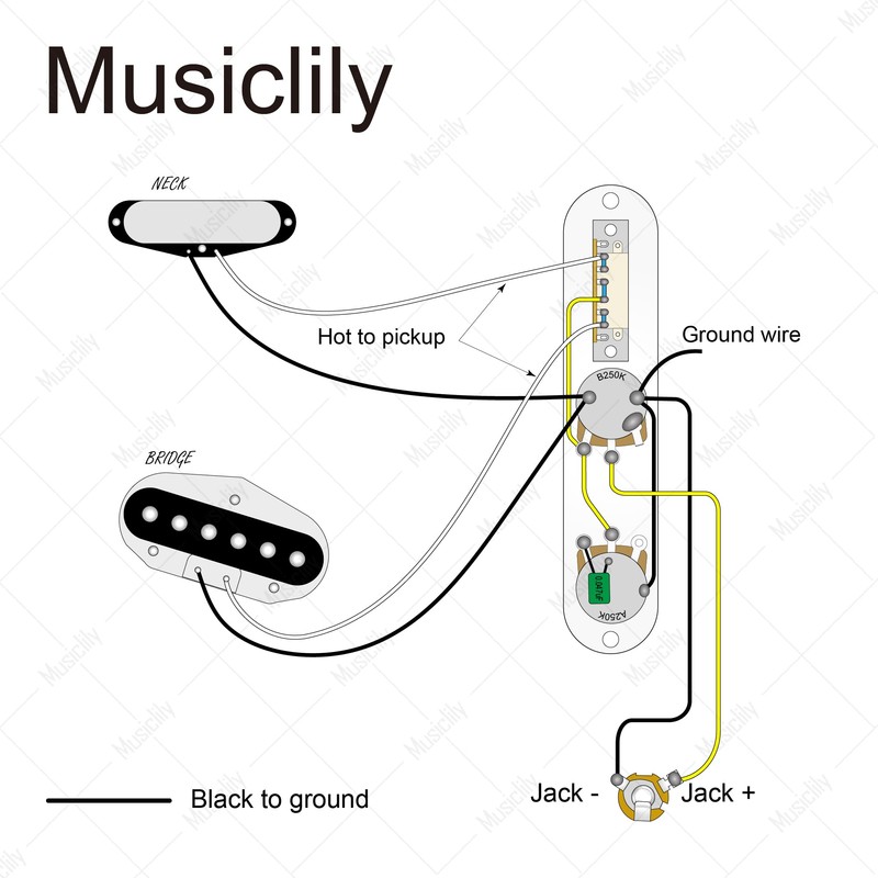Musiclily 32MM Width Pre-wired Loaded Eletric Guitar Control Plate Harness