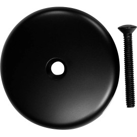 Westbrass 3-1/8" Single Hole Overflow Face Plate and Screw, Matte Black, D328-62