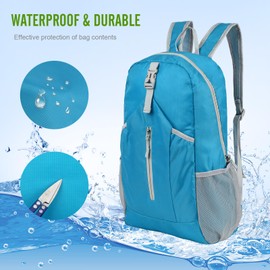 Mayoii Ultra Lightweight Foldable Backpack,20~35L Waterproof Small Backpack for Women Men,Packable Rucksack Hiking Backpack Travel for Outdoor Walking Camping Biking Sport (Blue)