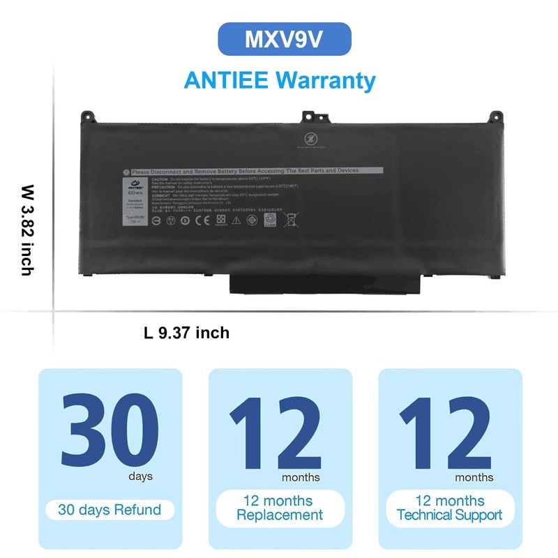MXV9V 60Wh Laptop Battery for Dell Latitude 5300 5310 7300