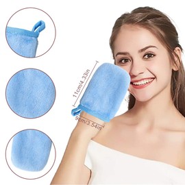 3 Stück Mikrofaser Reinigungstuch Gesicht,Flanell Weicher Waschhandschuh Wiederverwendbare,Abschminkhandschuh,Gesichtsreinigungstücher,Make Up Entferner Tuch