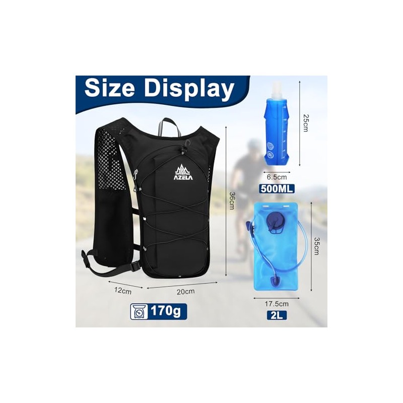 Running Vest with Water Bottle Soft 500 ml & 2L