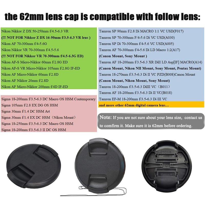Center Pinched Lens Cap for Nikkor Z 50-250mm Lens for