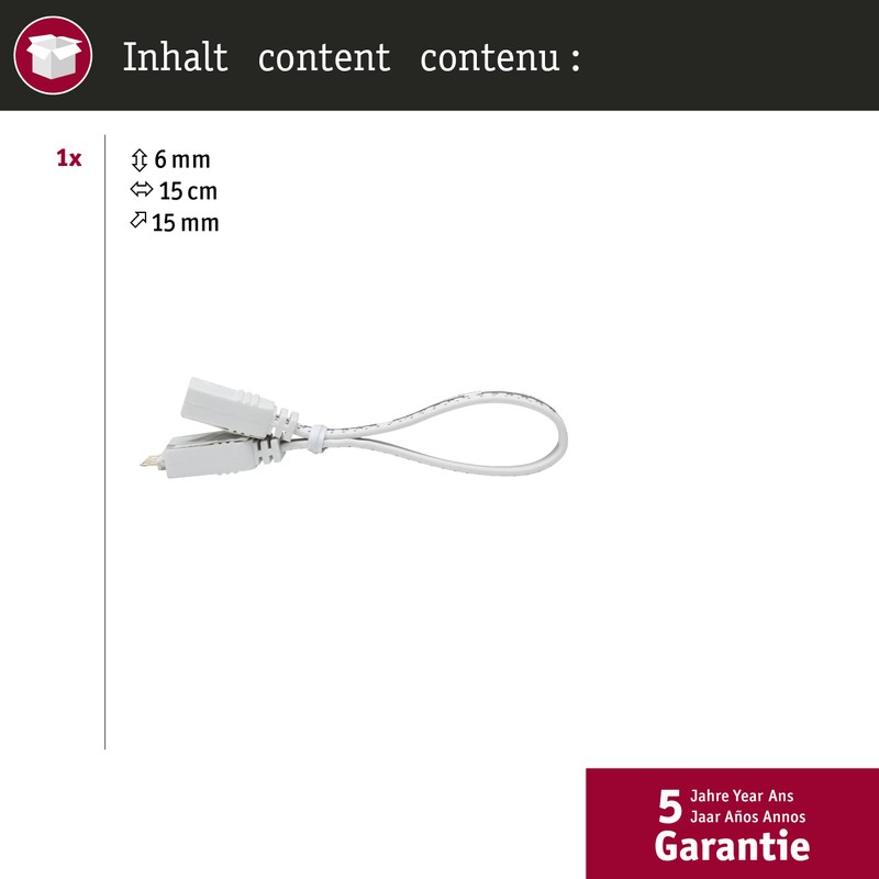 Paulmann 705.76 Connector – Lighting Accessory (Connector, White, Plastic, III,