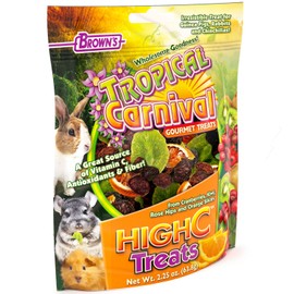 F.M. Brown's Tropical Carnival High C Pet Treat, 2.25-oz Bag - Natural Vitamin C, Antioxidants, and Fiber for Guinea Pigs, Rabbits, and Chinchillas