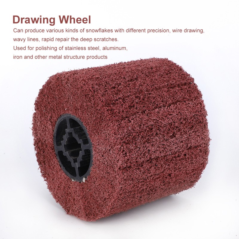 Wire Drawing Wheel Brush Drum Burnishing Cross Rubber Core Polishing