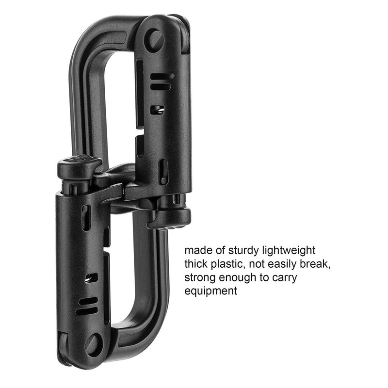 Y8HM 10 Pcs Tactical Multipurpose Thick Plastic D-Ring Locking Hanging