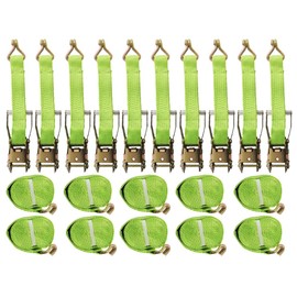 Ratchet Straps 50MM 12M 5T X10 (Tie Down Heavy Duty Cargo Hi Vis Trailer Lashing Recovery Claw J Hook)