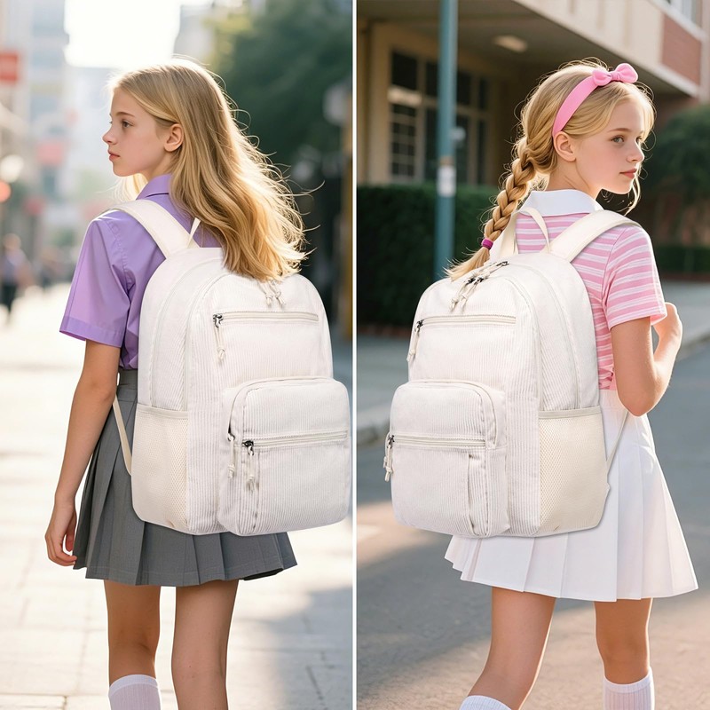 Backpack for Girls Boys Kids, School Backpack Cute Corduroy Student