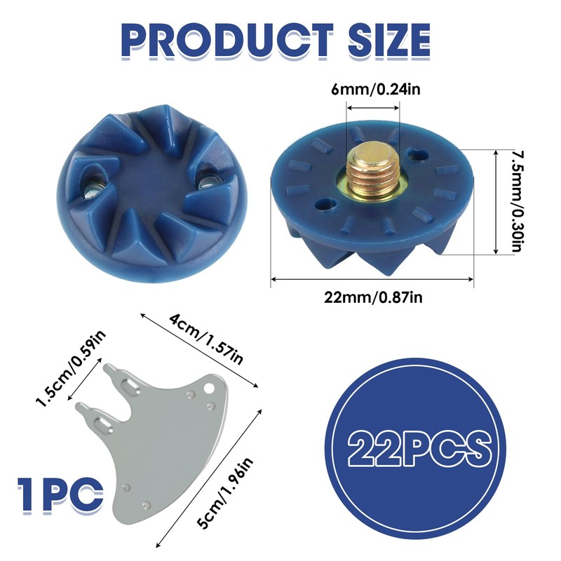 Batsman-Specific Cricket Spikes, 22 Pcs Screw-in Cricket Spikes Replacement with
