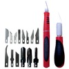 Werkzeyt Bastlermesser-Set, 16-teilig / B20896, Silber,schwarz,rot