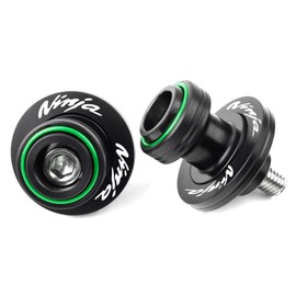 ZEXDDI Fit For Kawasaki Ninja 300 Ninja 250 ZX6R ZX10R 1998-2011 ZX12R ZX-14R Vulcan S 650 Z750 S R CNC M10X1.25 Motorcycle Swingarm Spool Sliders Rear Stand Swing Arm Sliders (Green)