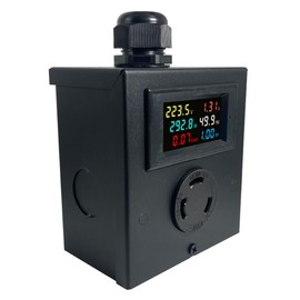 BUYSFORLIFE L6-30 Outlet Meter Box Installation Kit Assembly Required for Custom Application w/Box, Recepticle, LCD Meter, Screws, Cable Gland 110-240v Ampmeter, Voltmeter, Monitor Energy Usage