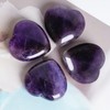 Marrywindix 4 Packs 1.2 Inches Healing Crystal Natural Amethyst Heart
