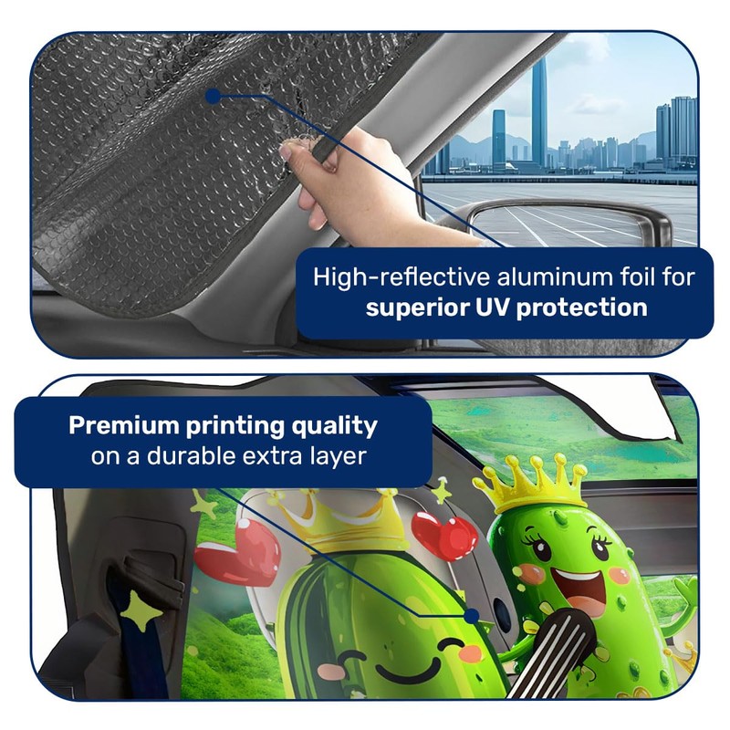 GENANY Pickle Family Windshield Sun Shade for Car SUV Truck
