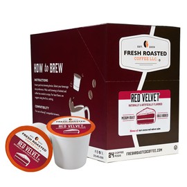 Fresh Roasted Coffee, Red Velvet, Flavored Coffee Pods, K-Cup Compatible, 24 Count
