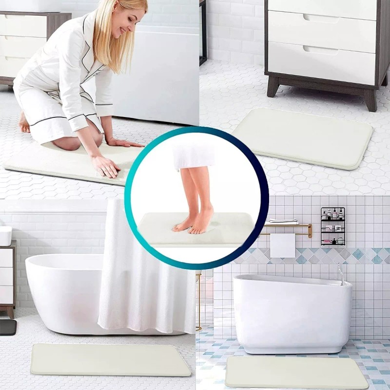 Bluelander Tapete Baño Antideslizante Absorbente Memory Foam 2 Piezas