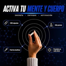 ForzaTech Cafeína 100 cápsulas de 200 mg Pre Entreno Cafeína Anhidra Grado Farmacéutico