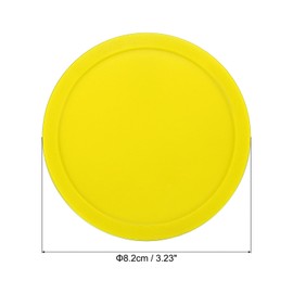PATIKIL Air Hockey Pucks 3.2 Inches, Pack of 6 Air Hockey Heavy Replacement Pucks for Game Tables Accessories, Yellow