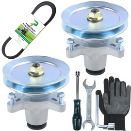 POSEAGLE 2 Pack 121-0751 Spindle Assembly with 125-5574 Spindle Pulley 119-8819 Belt 1/2x114 Replaces 139-3214, 117-7267, 117-7439 for Toro Timecutter SS4200 SS4225 42 Inch Riding Mowers