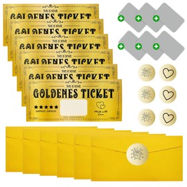 Set of 6 Golden Ticket Vouchers to Fill Yourself Golden Ticket Golden Ticket Voucher Scratch Card Voucher for Scratching Voucher Golden Ticket Golden Ticket Golden Ticket Golden Ticket Voucher