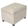 Joveco Storage Ottoman Rectangular Fabric Organization Bench (Beige)