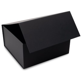 Magnetic Gift Box - 15 Pack Black Collapsible Boxes with Lid Closure in Bulk, Luxury Cardboard Packaging for Boutiques, Small Business, Apparel, Retail, Bridesmaid, Parties, Large, Bulk - 12x12x6