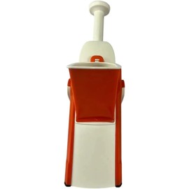 Cortador de Verduras Vertical Multifuncional, Mandolina Manual con Contenedor, Rebanador y Rayador de Cocina Antideslizante, Cortes Rápidos y Seguros