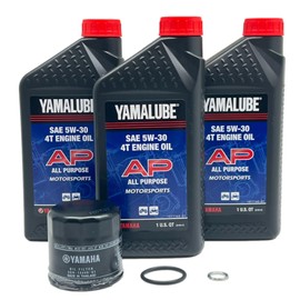 Yamaha Viking 700/ Viking VI 700 (2014-2024) all Models Cold Weather Oil Filter Change Kit Yamaha Part# 5GH-13440-80-00 and 4 Quarts All Purpose LUB-5W30-AP-12