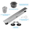 BAUNVB Linear Shower Drain 28 Inch Rectangular, Brushed Nickel SUS-304