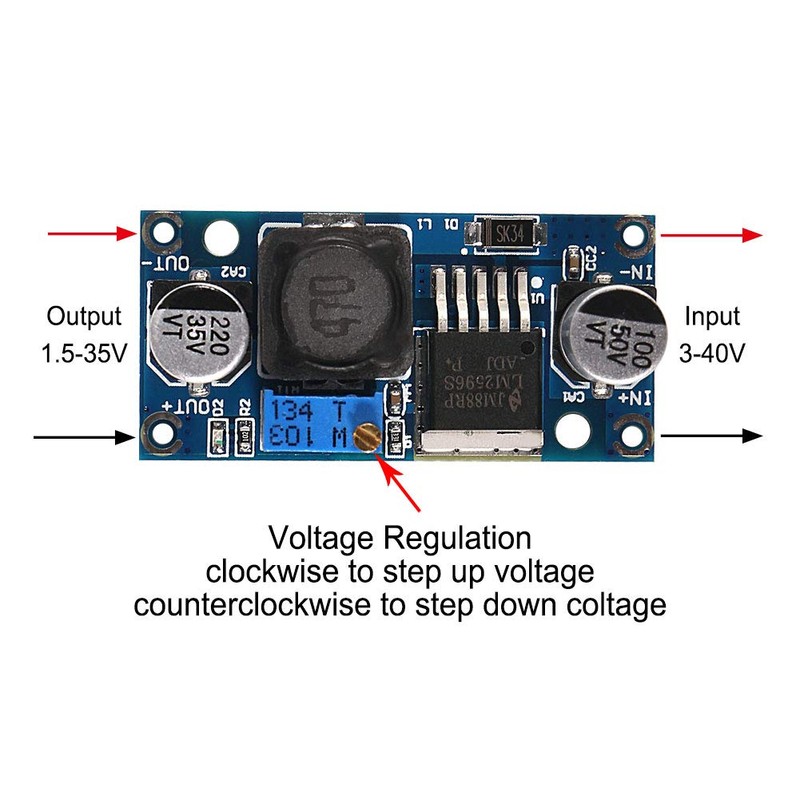 Dealikee 6 Pack LM 2596 DC to DC Voltage Regulator,