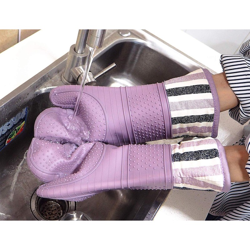 RED LMLDETA Heat Resistant 550 Degree Oven mitt, Silicone Oven