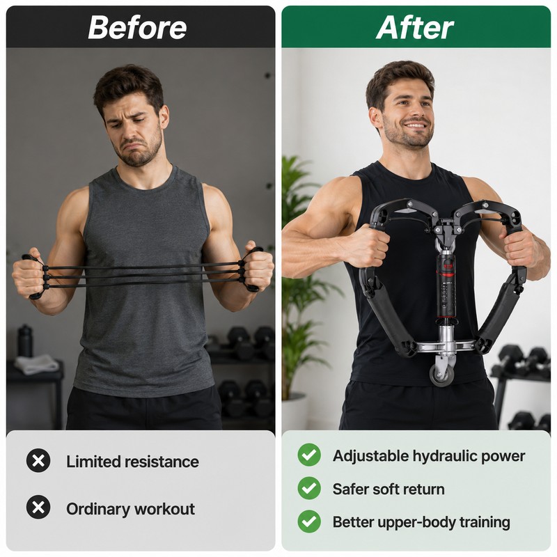 3-in-1 Hydraulic Arm Trainer for Upper-Body Workouts – Adjustable Chest