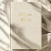 MeinBaby123® Linen Pregnancy Diary with Gold Engraving, Pregnancy Diary, Pregnancy
