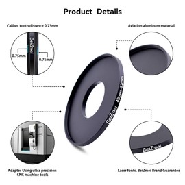 49 mm to 82 mm filter adapter, compatible with all 49 mm lenses with 82 mm UV, ND, CPL, filter, 49 mm lens to 82 mm camera filters (49-82 mm)