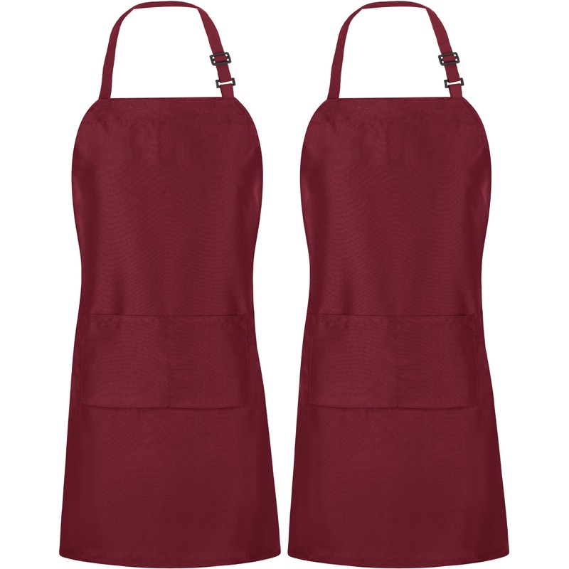 Utopia Kitchen 2 Pack Bib Apron, Adjustable with 2 Pockets,