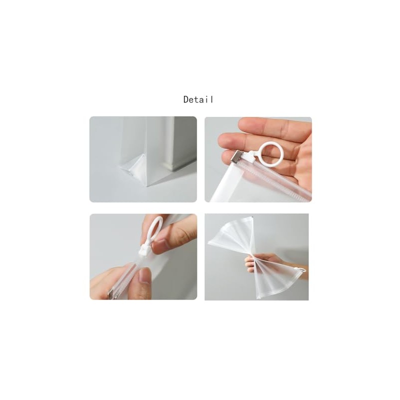 Croshuki 4pcs 4x8 inch Clear Plastic Money Bag Cash Envelope