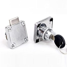 20mm Cam Lock Security Letter Box Lock Cold Rolled Steel Cabinet Lock with 2 Similar Keys (Stainless Steel Color)