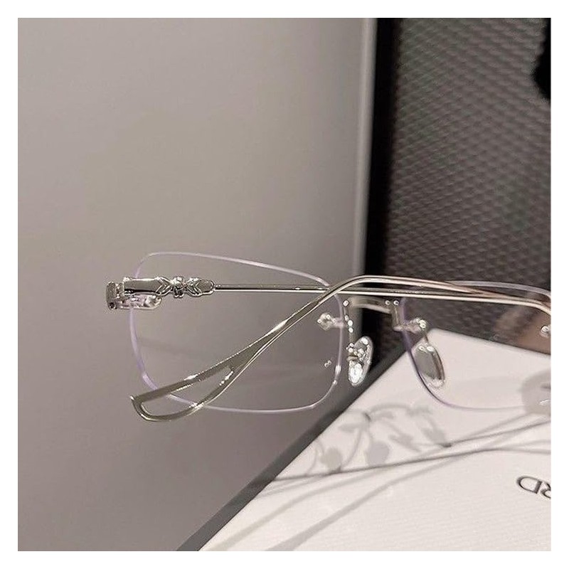 88flix Korean Rimless Glasses, Blue Light Cut, Unisex, For PC,