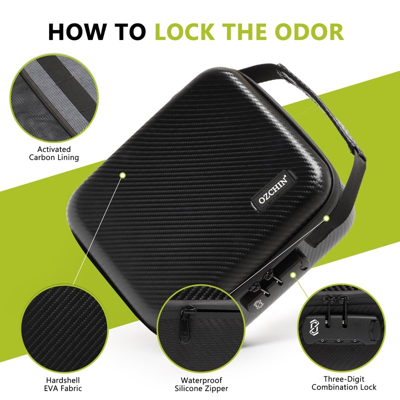 OZCHIN Smell Proof Portable Protection Hard EVA Bag With Combination
