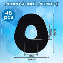 TrelaCo 48 Parches Adhesivos Impermeables Compatible con CGM G7 Parche de Sensor de Monitor Continuo de Glucosa Compatible con Cinta CGM de Larga Duración y sin Cubierta de Látex (Negro)