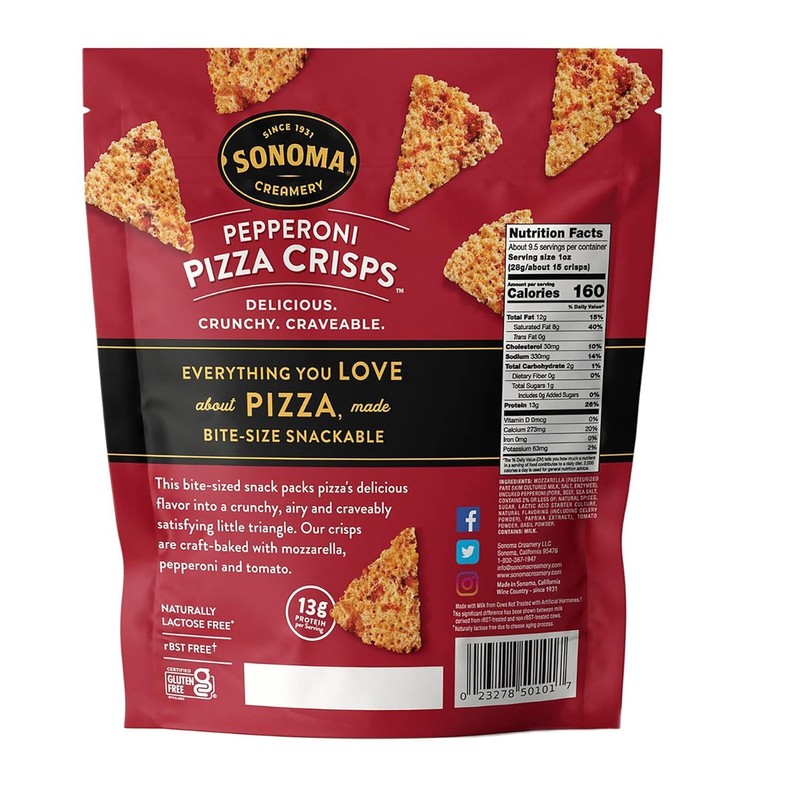Sonoma Creamery - Pizza Crisps, Pepperoni, 9.5 Oz (2 Count)