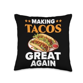 Birria Tacos Mexican Food SteMi Apparel Birria Tacos Mexican Food Mexico Cuisine Foodie Throw Pillow, 16x16, Multicolor